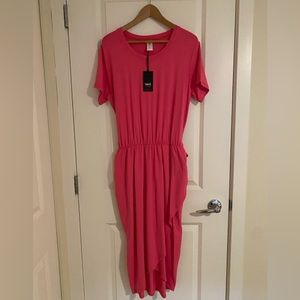 SMASH + TESS REBECCA WRAP DRESS IN POP OF PINK SIZE L